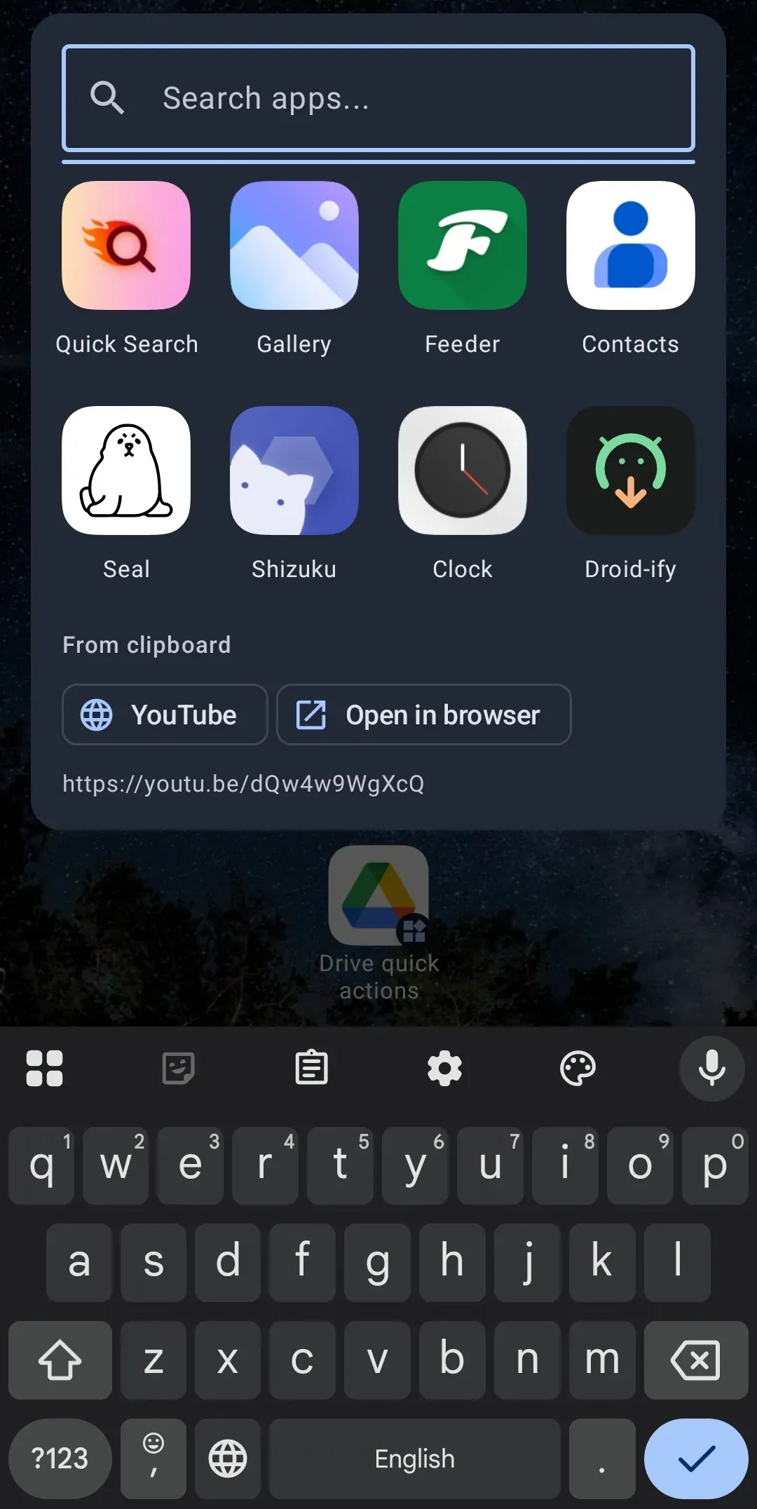Milki Search Dialog